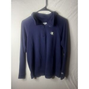 Champion Large Navy Blue Quarter Zip Pullover Athleticwear